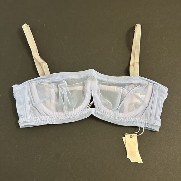 Free People We are HAH Wired Mesh Bra Periwinkle Blue Size 30-38 B - Picture 1 of 9